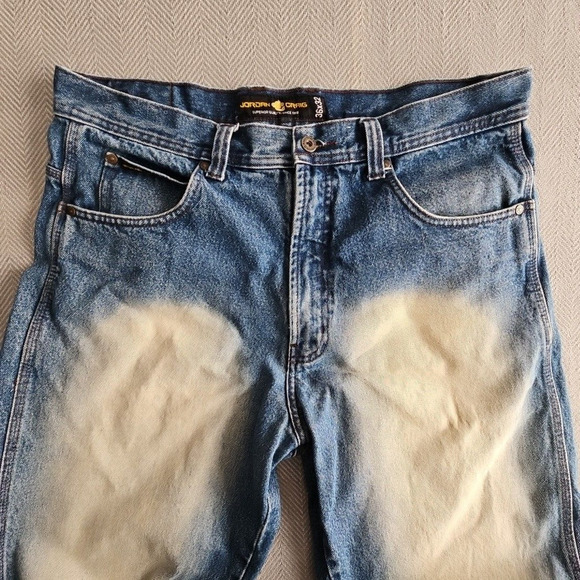 Jordan Craig Jeans Men's 36x32 Medium Blue Wash Distressed Bootcut Denim 79771 - Picture 11 of 16